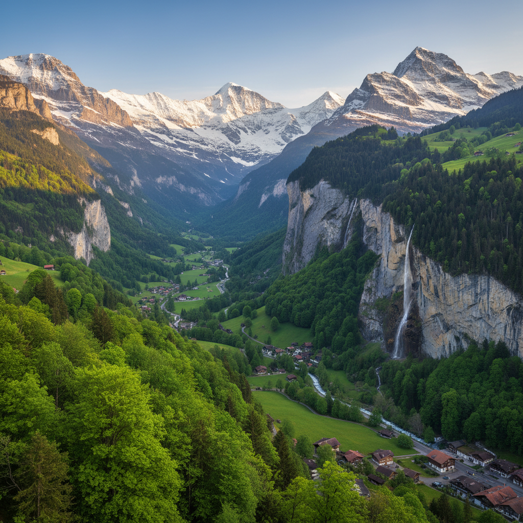 因特拉肯 🚃 少女峰(约45m) 🚃 瀑布小镇