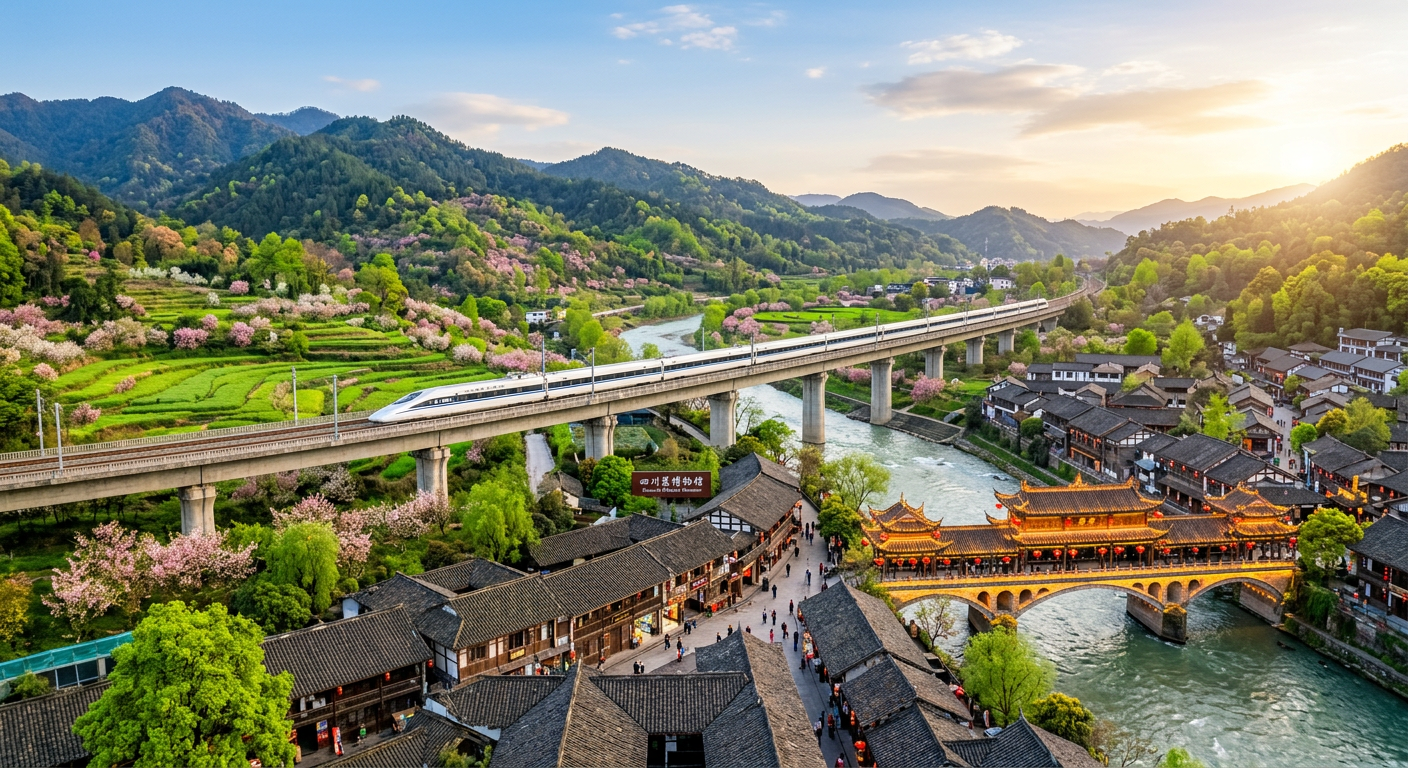 重庆 🚃 成都 (约1hr) 都江堰