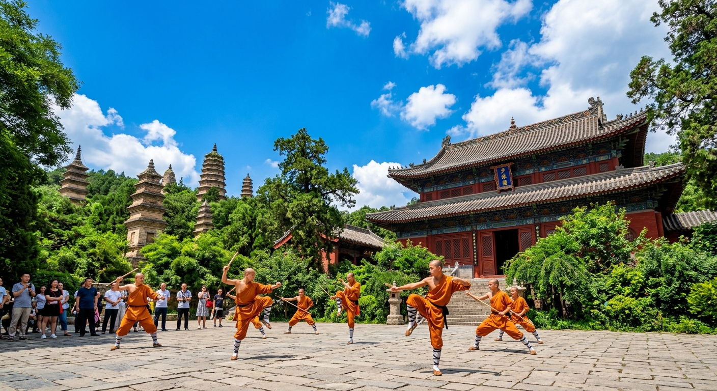 洛阳（约1.5hr）→ 登封 · 少林寺（约1.5hr）→ 洛阳